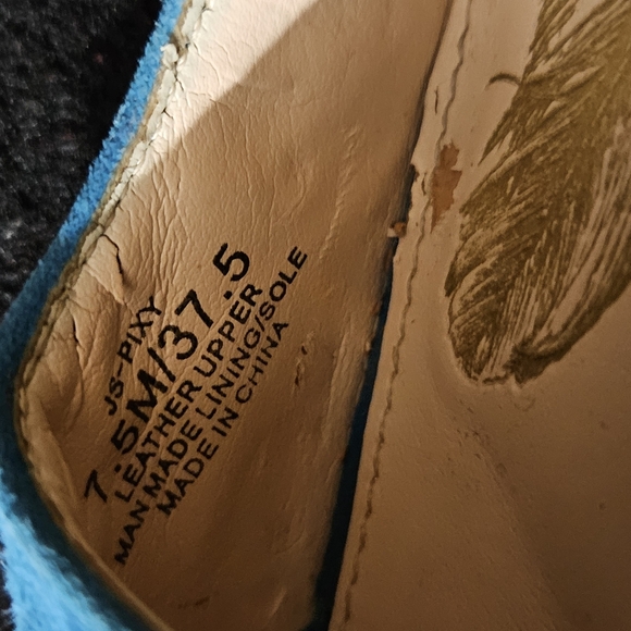 Jessica Simpson Teal/Torquoise Blue Suede Pointy-Toe Leather Stilettos-Size 7.5M - Picture 4 of 9